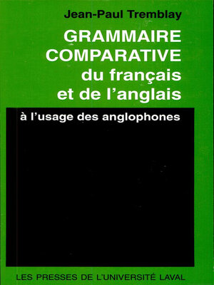 cover image of Grammaire comparative du français et de l'anglais
